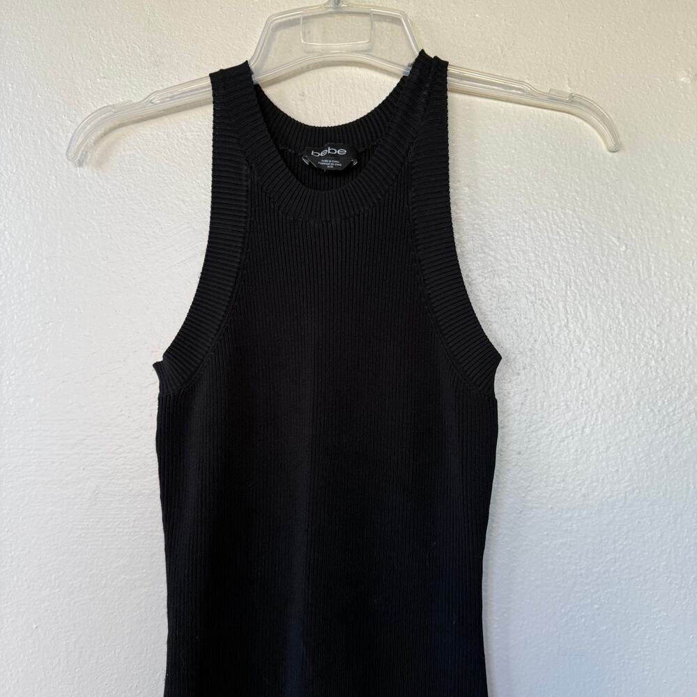 Bebe Black Ribbed Bodycon Size M - Picture 3 of 8